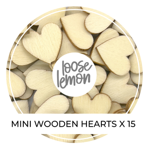 Mini Wooden Hearts (15 Pieces)