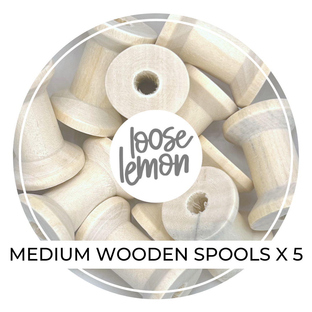 Wooden Spools (M) x 5 Pcs