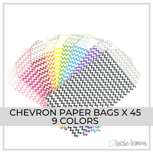 Chevron Mini Bags x 45 | 9 Colours