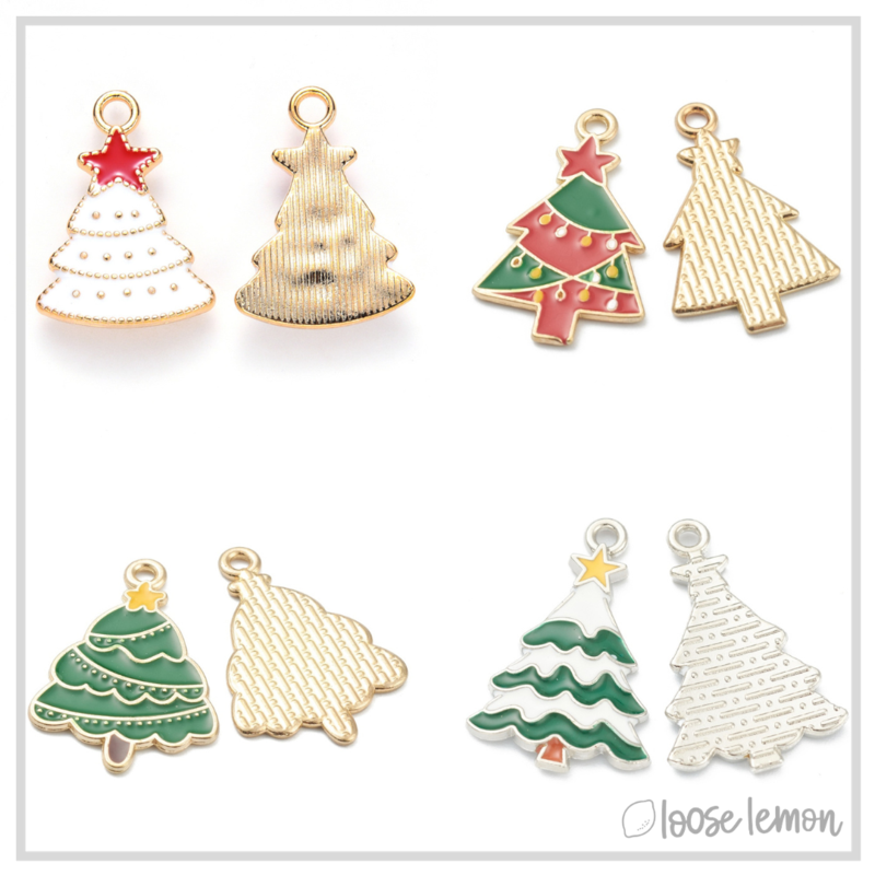 Christmas Enamel Trees x 8