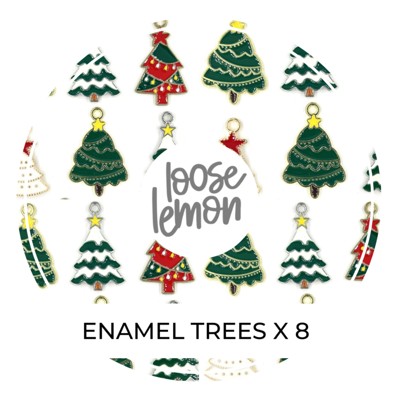Christmas Enamel Trees x 6