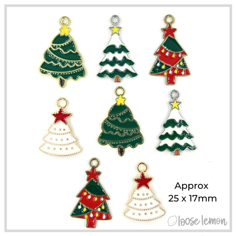Christmas Enamel Trees x 8