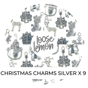 Christmas Silver Charms x 9