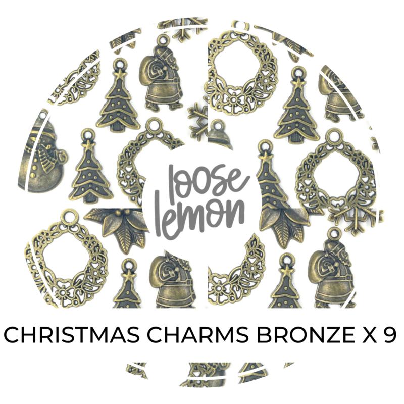 Christmas Charms Bronze x 9