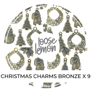 Christmas Bronze Charms x 9