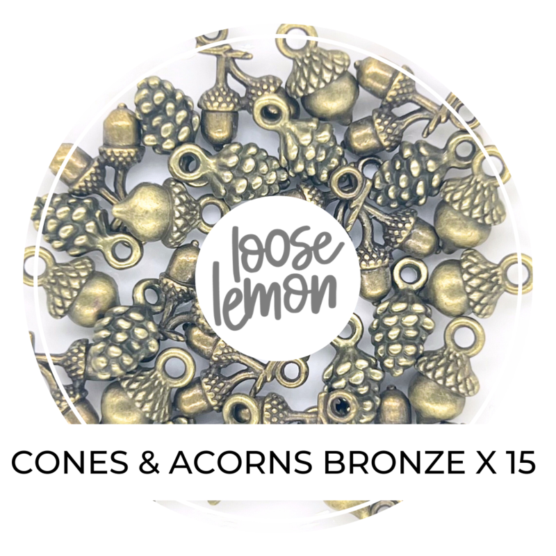 Cones & Acorns Bronze x 15