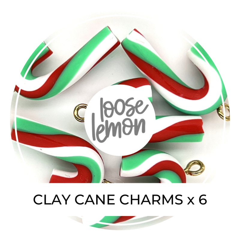 Clay Cane Charms x 6 | Mixed