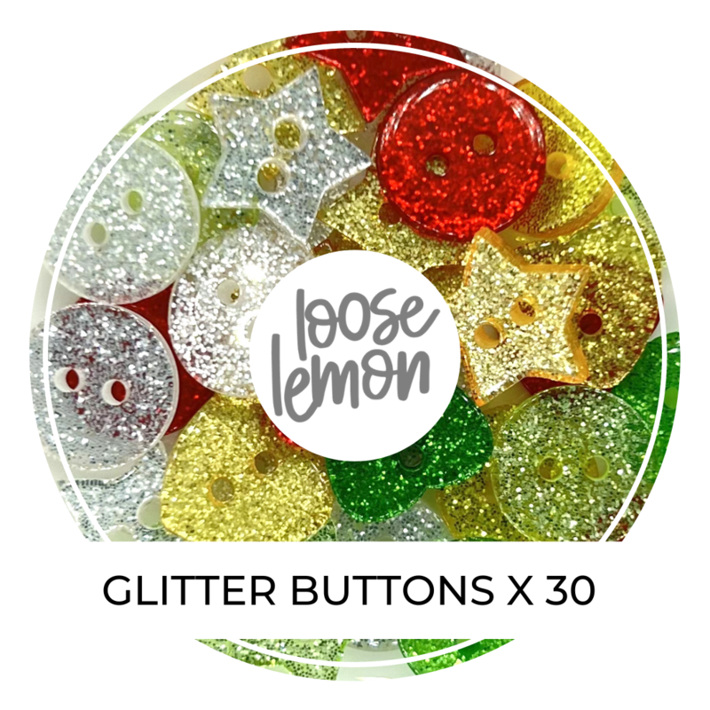 Christmas Glitter Buttons X 30