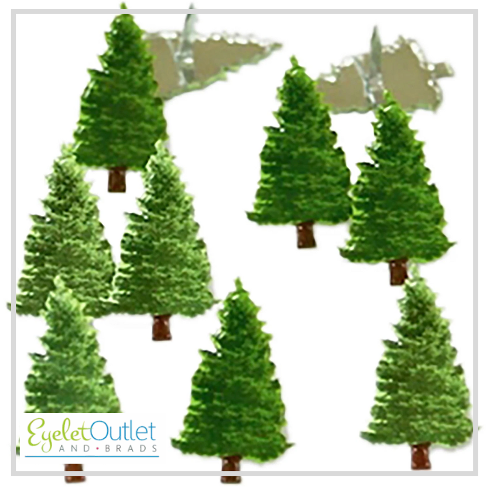 Christmas Tree Brads x 12 | Eyelet Outlet