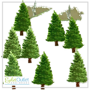 Christmas Tree Brads x 12 | Eyelet Outlet