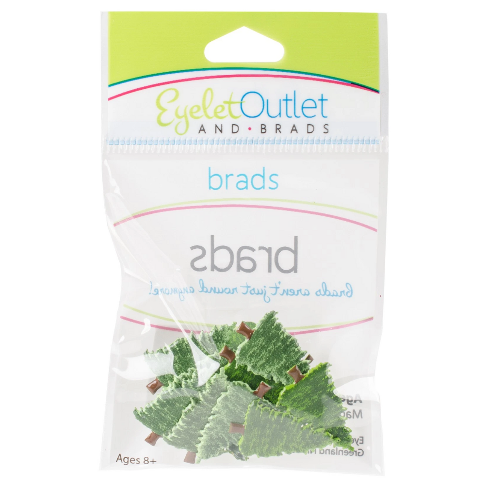Christmas Tree Brads x 12 | Eyelet Outlet