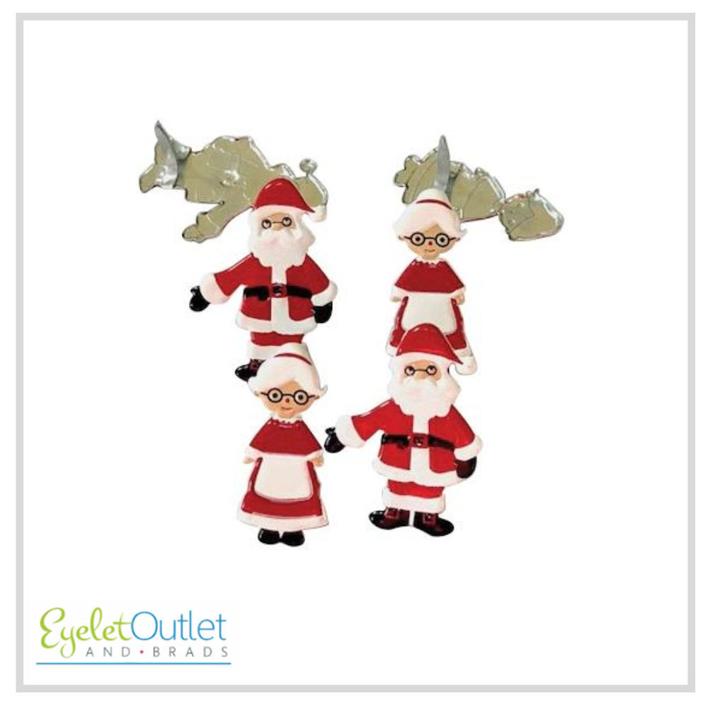 Christmas Mr & Mrs Claus Brads x 12 | Eyelet Outlet