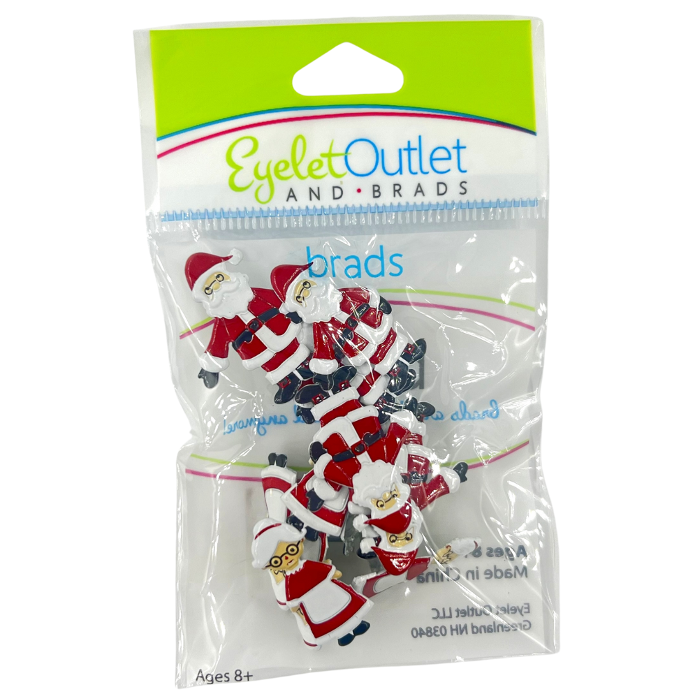 Christmas Mr & Mrs Claus Brads x 12 | Eyelet Outlet