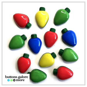 Christmas Buttons x 12 | Christmas Lights (Buttons Galore & More)
