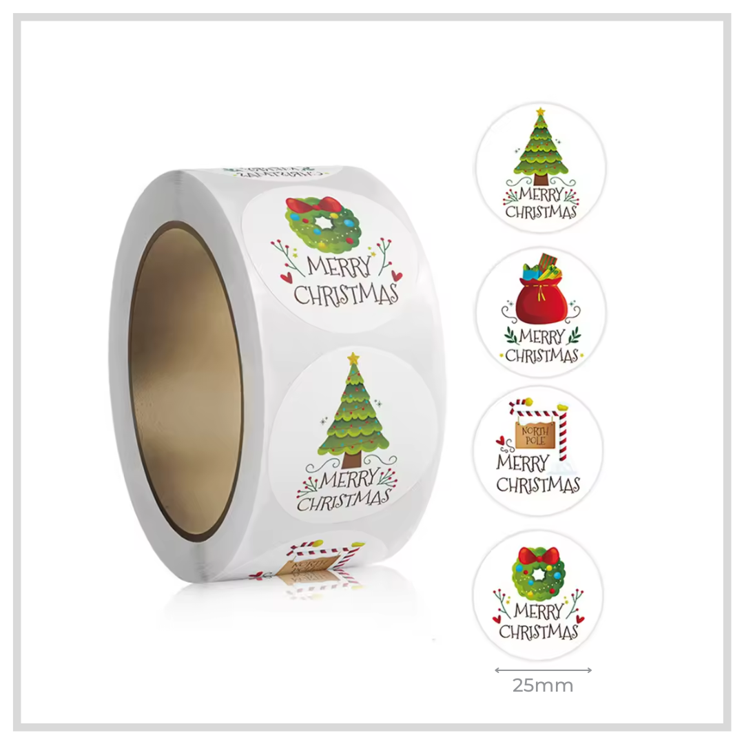 100 Christmas Cheer Thank-You 1" Stickers/Seals