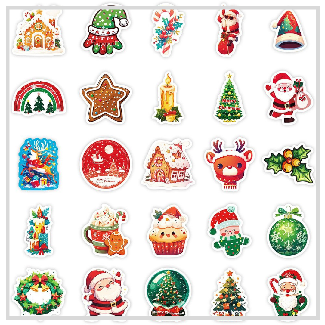 50 Sticker Set | Cute Christmas