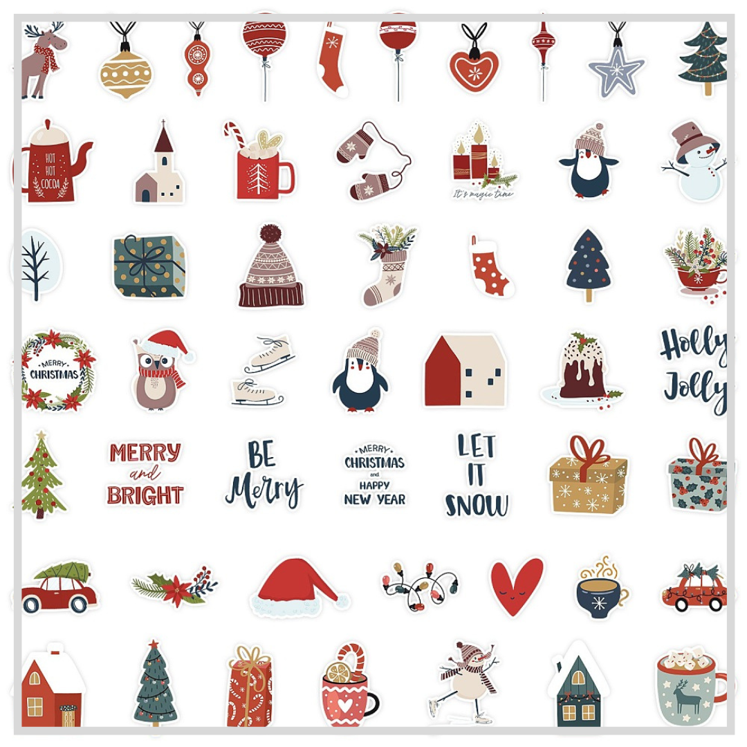 50 Sticker Set | Modern Christmas