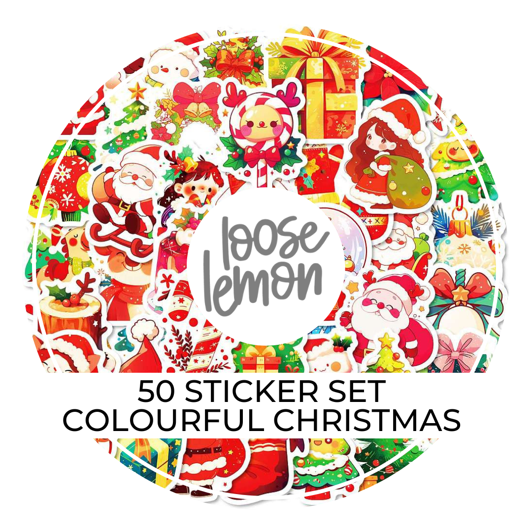 50 Sticker Set | Colourful Christmas