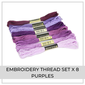 Embroidery Thread Set | 8 Pieces (Purples)