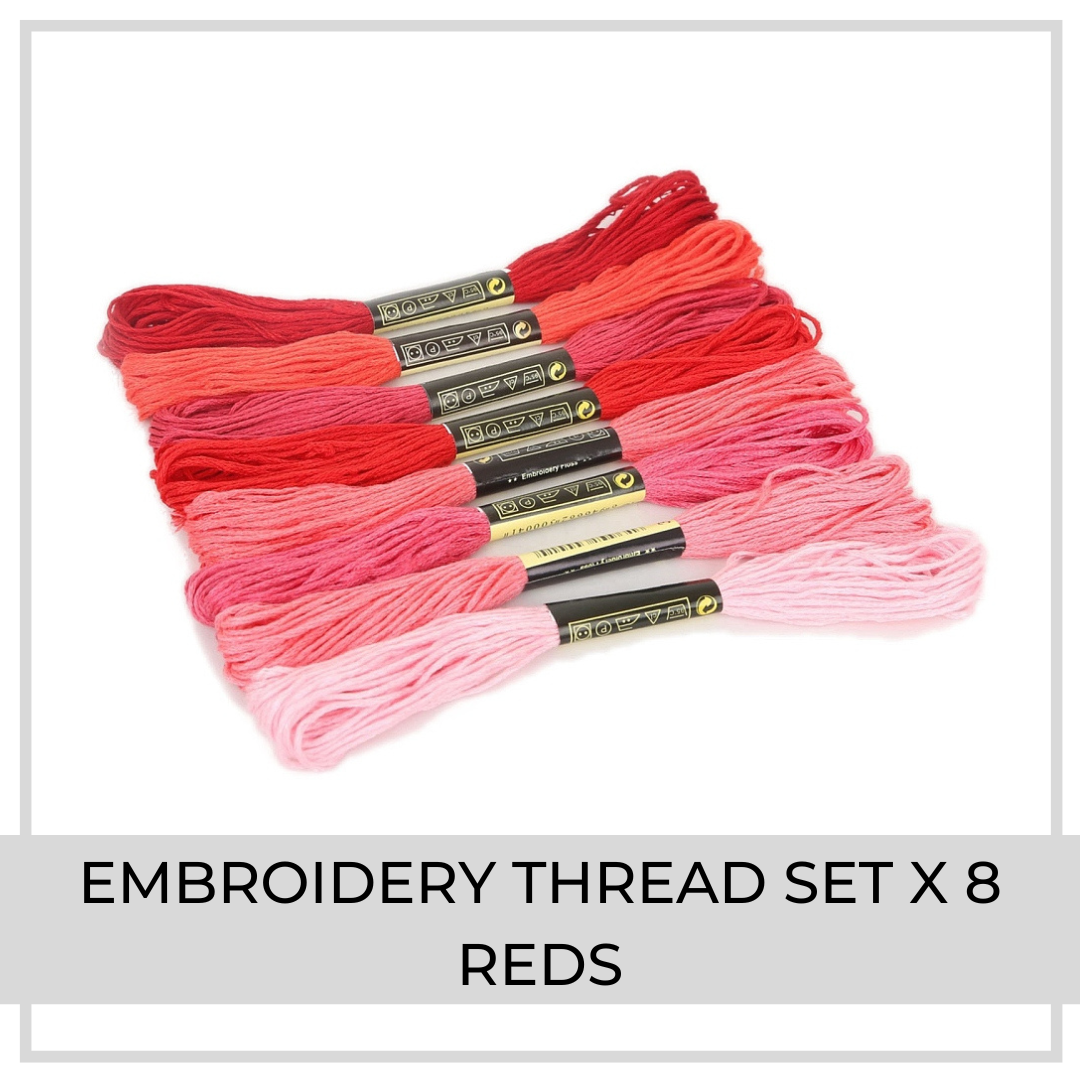 Embroidery Thread Set | 8 Pieces ( Reds)