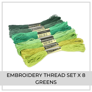 Embroidery Thread Set | 8 Pieces (Greens)