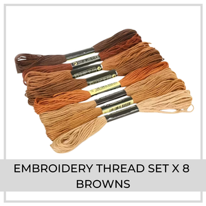 Embroidery Thread Set | 8 Pieces (Browns)