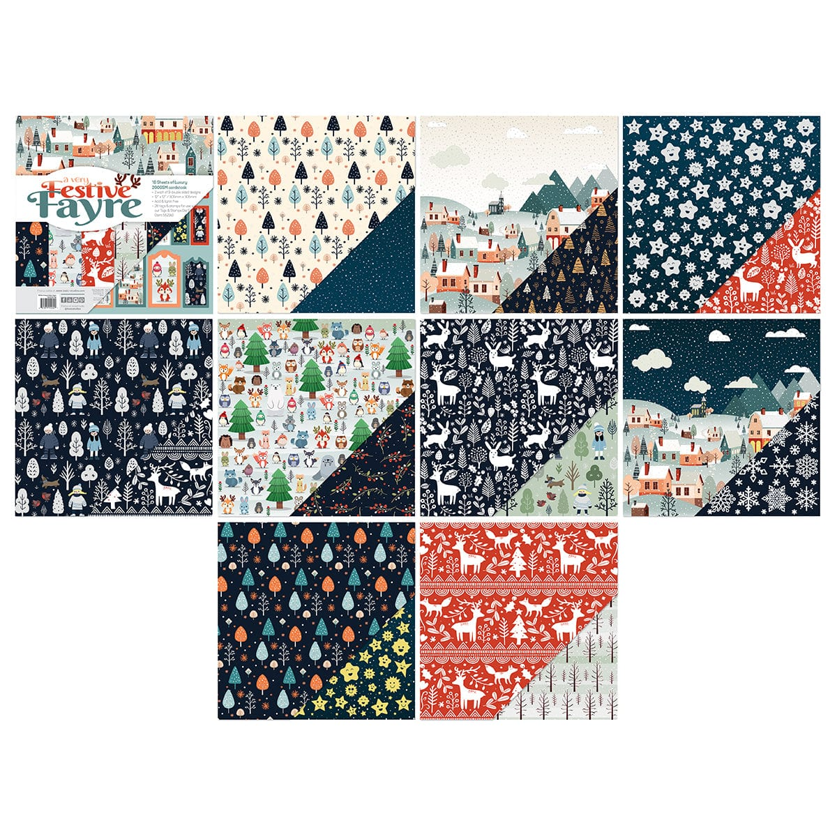 A Very Festive Fayre 12" x 12" Patterned Paper Pad (Tonic Studios 5555e)