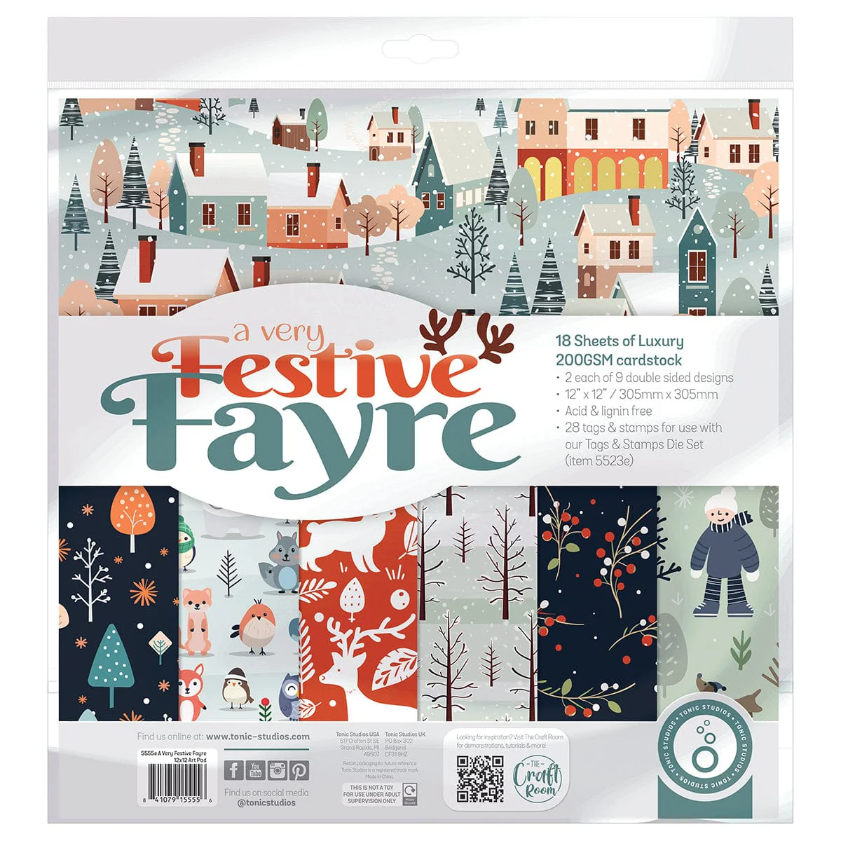 A Very Festive Fayre 12" x 12" Patterned Paper Pad (Tonic Studios 5555e)