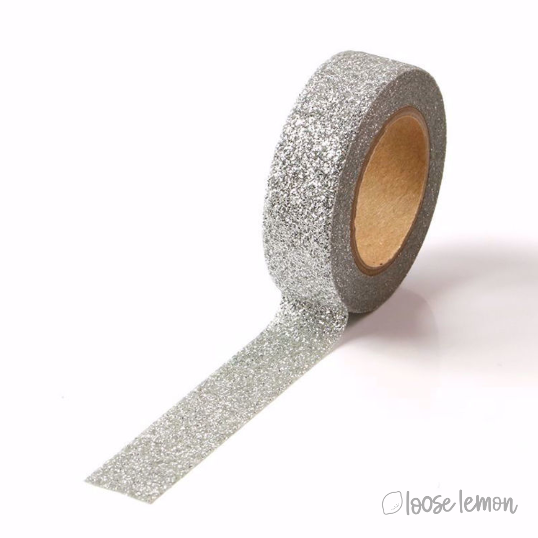 Clearance: Silver Large Glitter Washi Tape (5M)