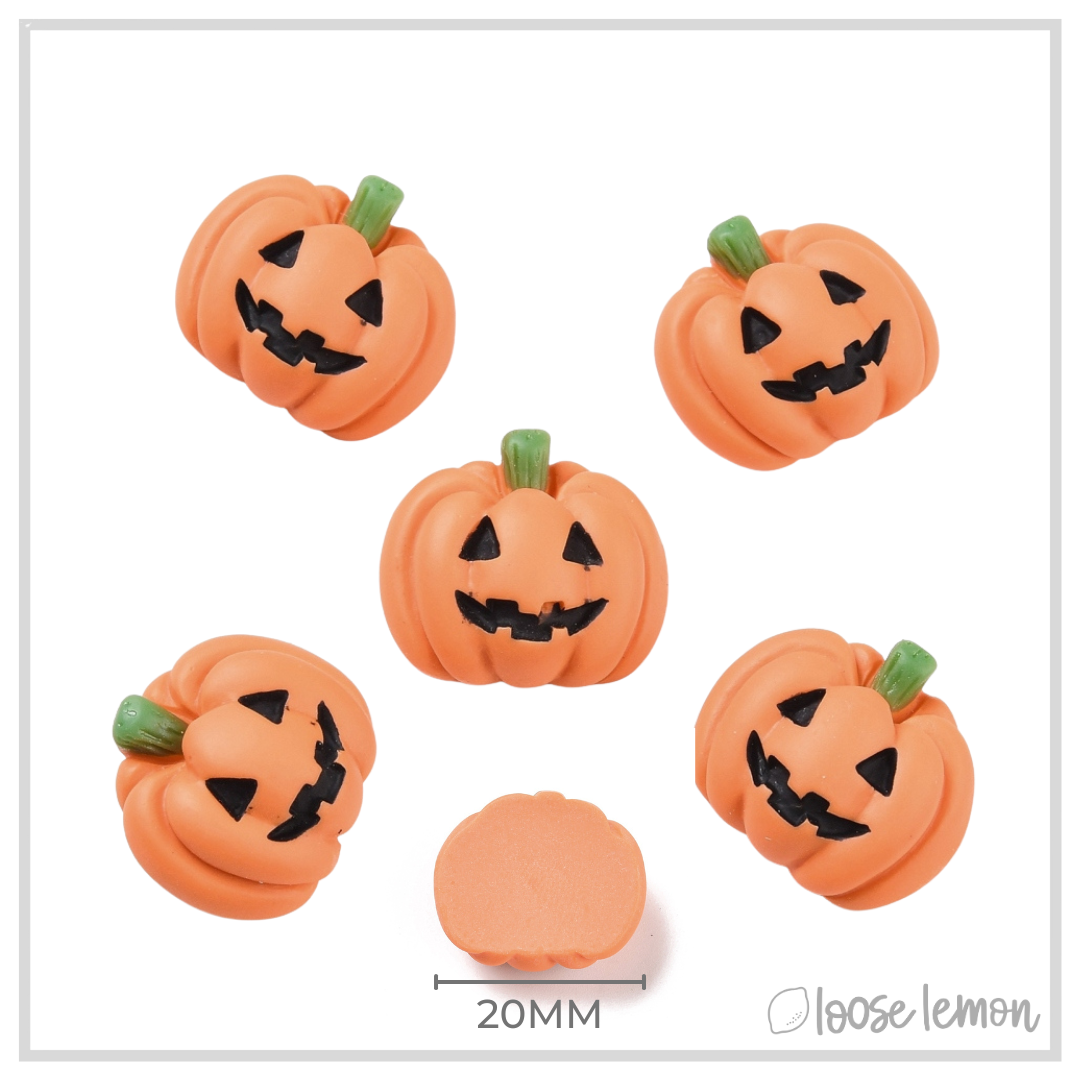 Halloween Resin Pumpkins x 5 | Flatback