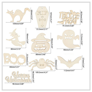 Large Halloween Wood Icons x 10