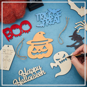 Large Halloween Wood Icons x 10