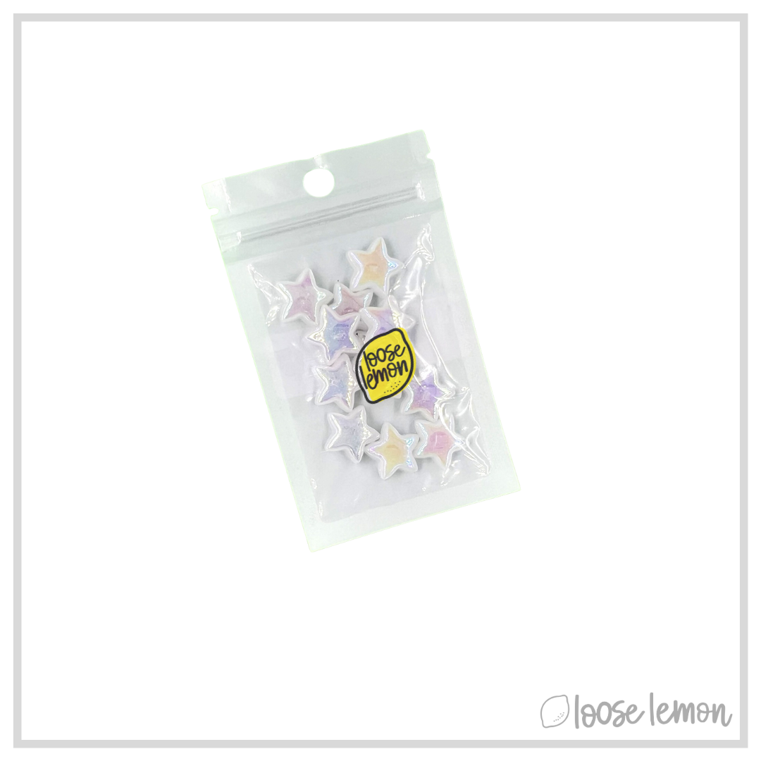 Iridescent Pearl Stars (Medium x 12 pcs)