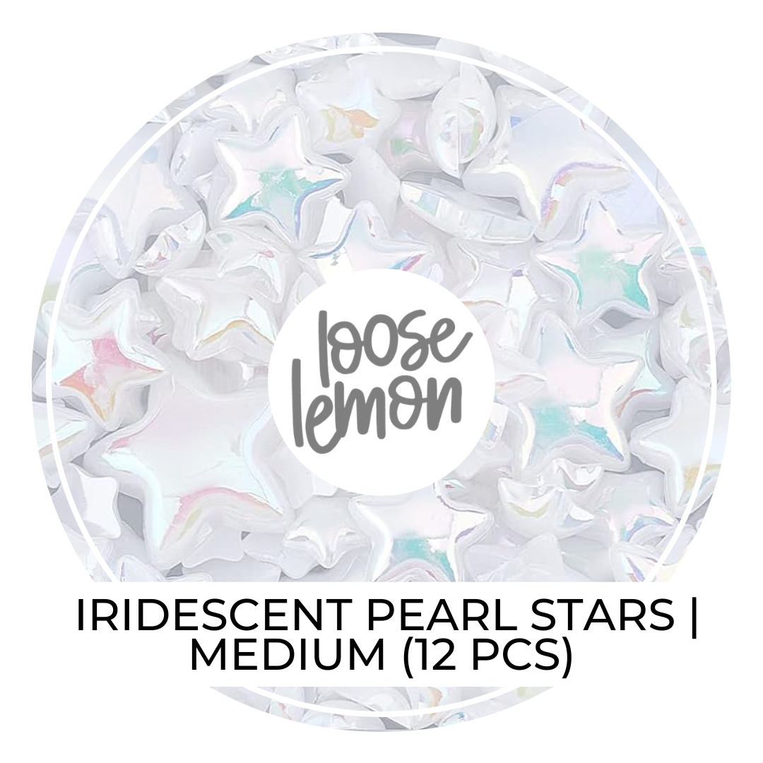 Iridescent Pearl Stars (Medium x 12 pcs)