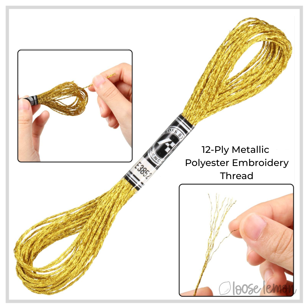 Silver Embroidery Thread | 12 Ply X 8M - Loose Lemon Crafts