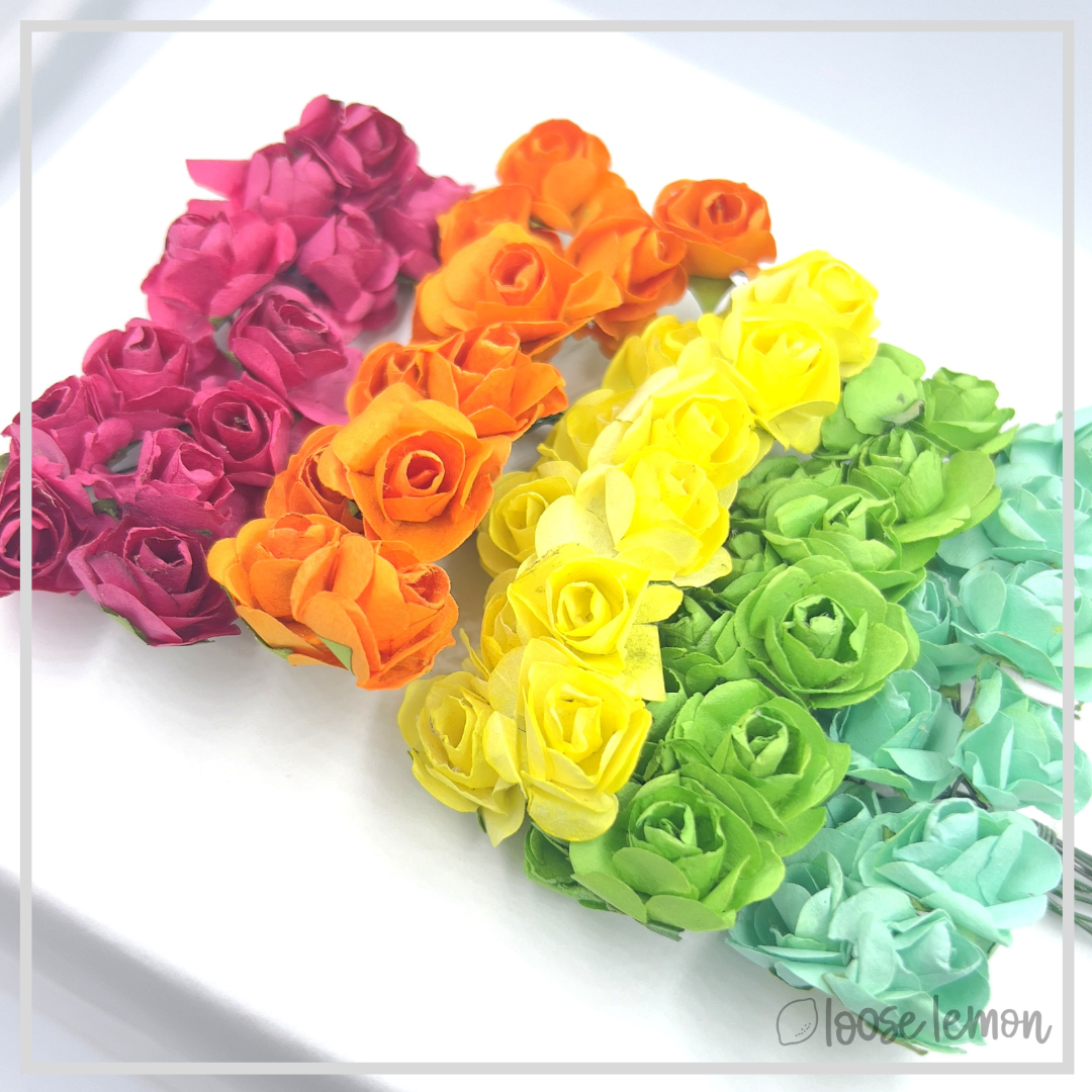 Peper Roses Paper Roses x 12 | Orange - Loose Lemon Crafts