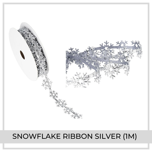 Snowflake Ribbon (1m) | Metallic Silver