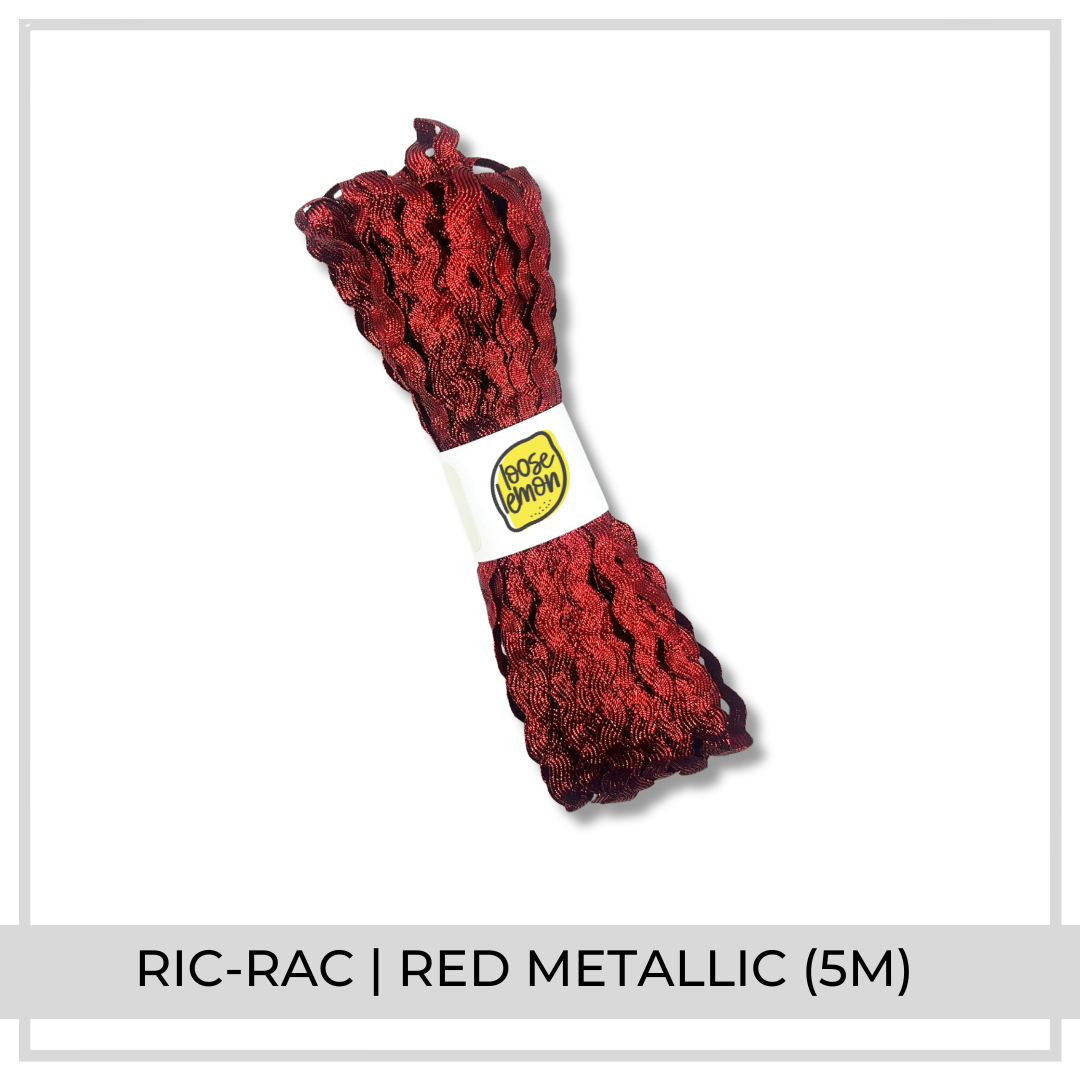 Ric Rac Ribbon (13m) | Metallic Red