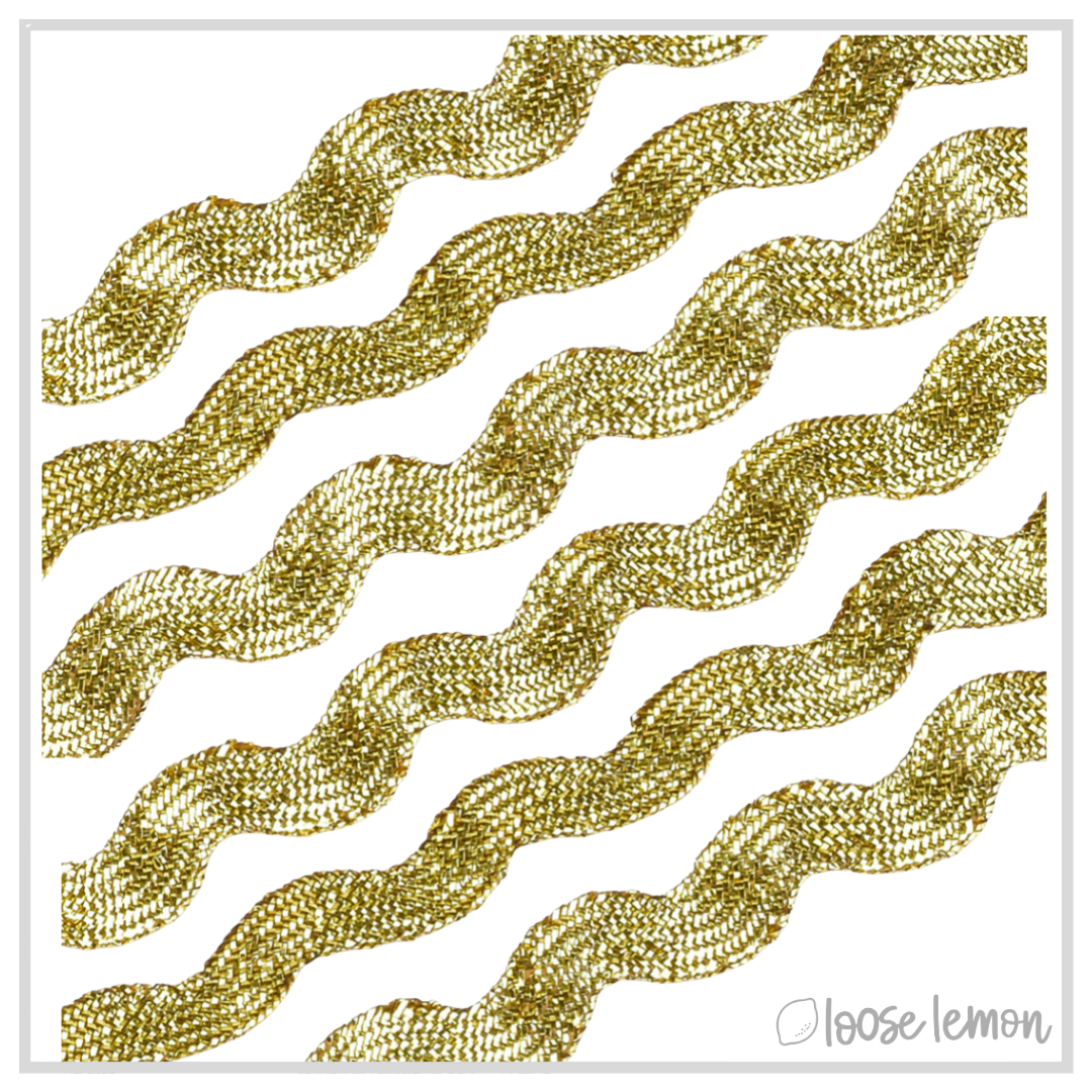 Ric Rac Ribbon (13m) | Metallic Gold