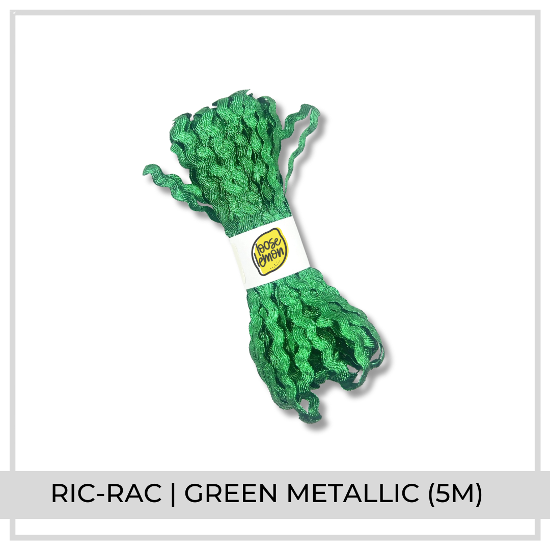 Ric Rac Ribbon (13m) | Metallic Green