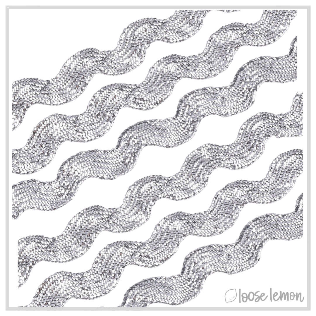 Ric Rac Ribbon (13m) | Metallic Silver