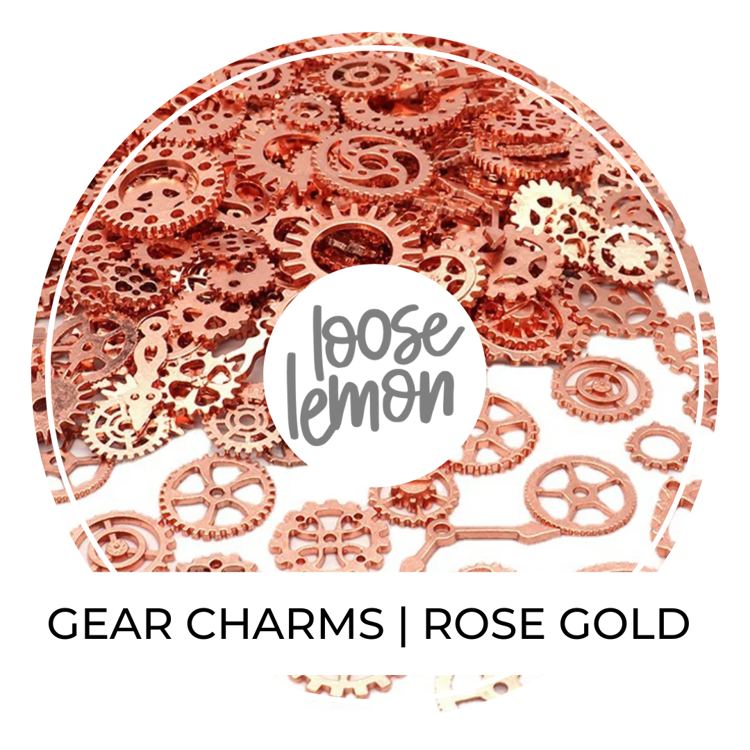Cog & Gear Charms | Rose Gold