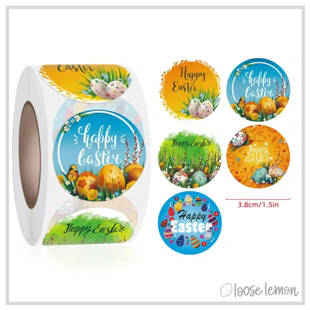100 Easter 1.5" (38mm) Stickers/Seals (2)