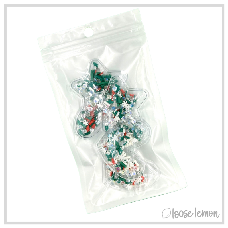 Shaker Card Embellishments | Green Christmas x 5