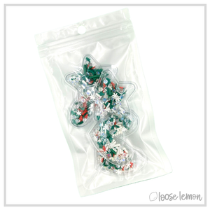 Shaker Card Embellishments | Green Christmas x 5
