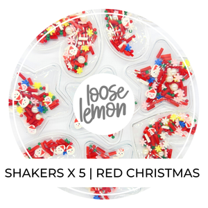 Shaker Card Embellishments | Red Christmas x 5