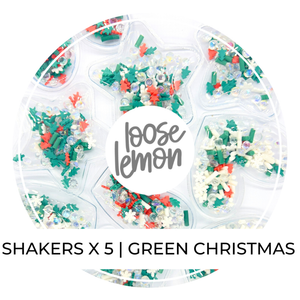 Shaker Card Embellishments | Green Christmas x 5