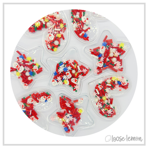 Shaker Card Embellishments | Red Christmas x 5