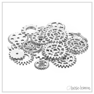 Cog & Gear Charms | Silver