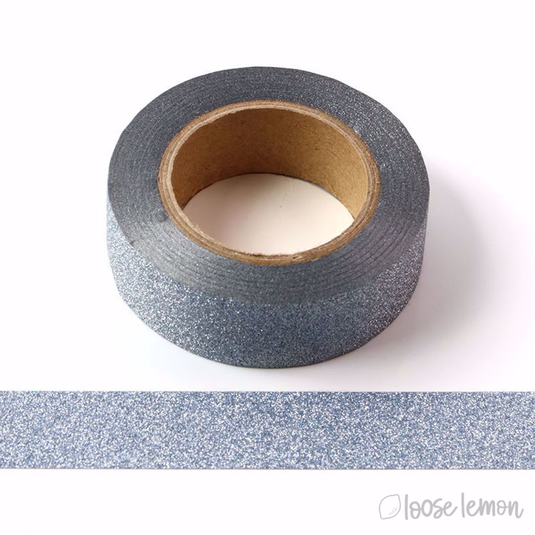 Slate Silver Glitter Washi Tape (10M)